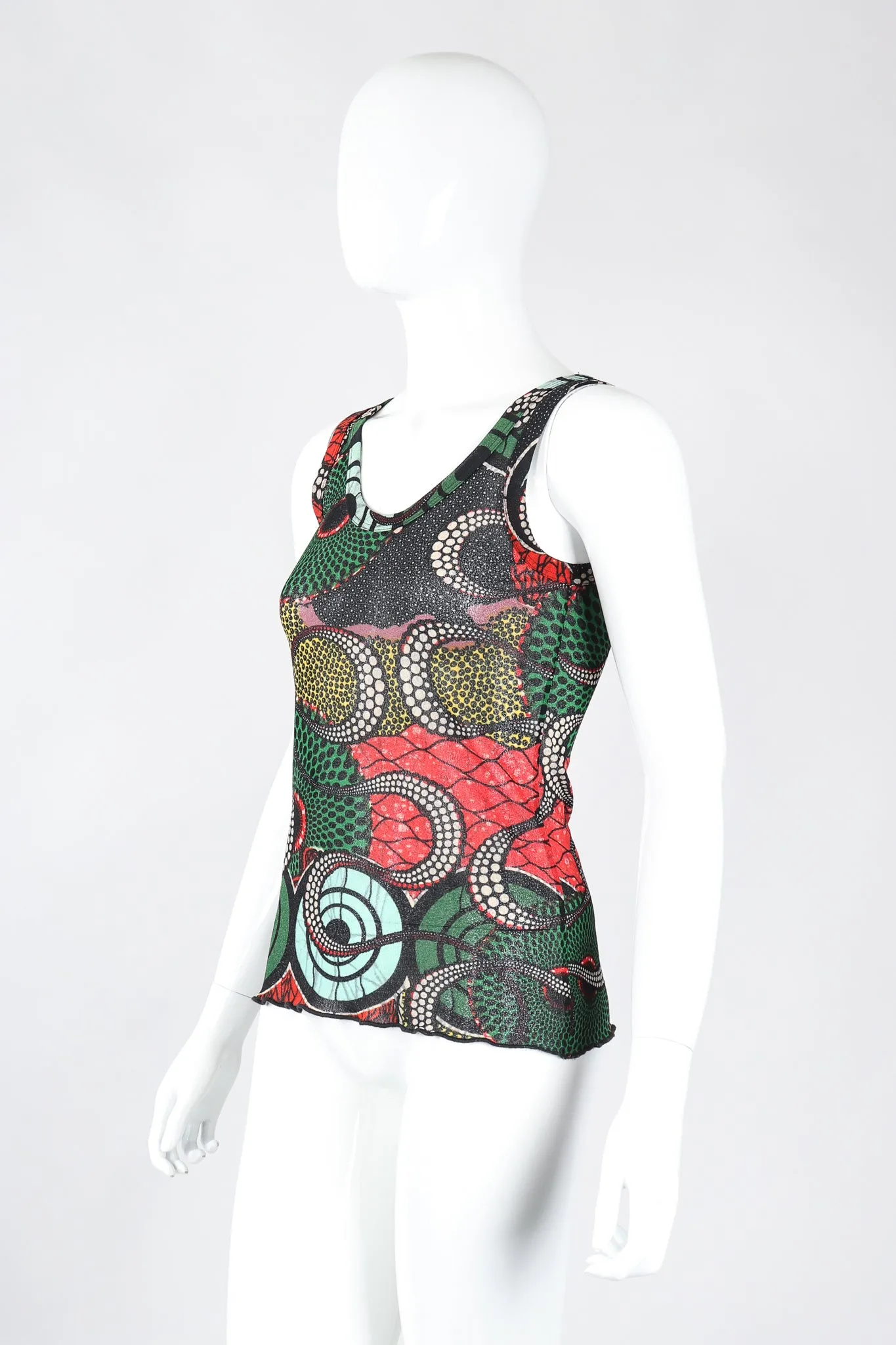 Soleil Wax Print Mesh Tank