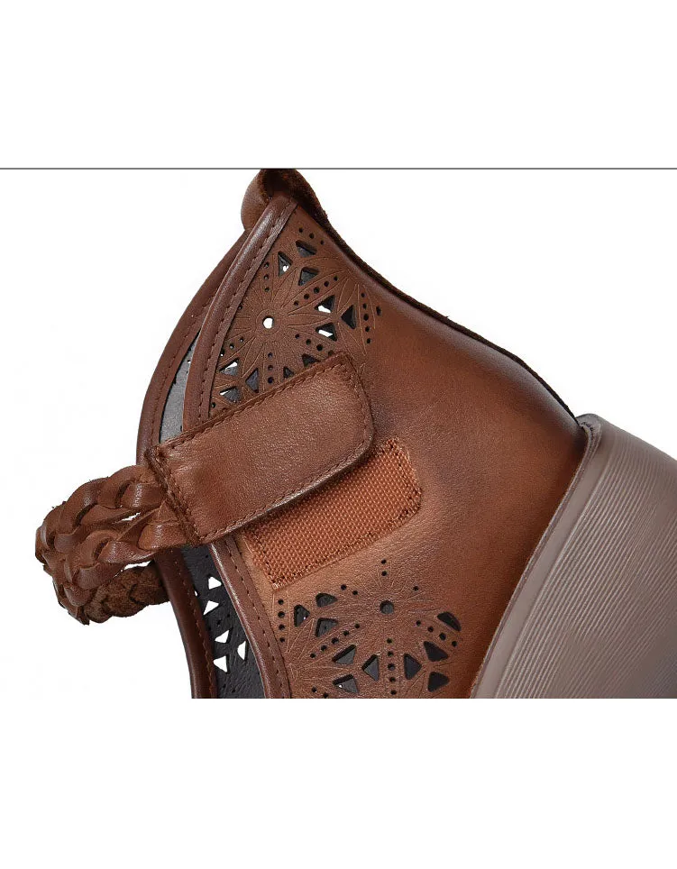Summer Hollow Comfortable Wide Toe Box Wedge Sandals