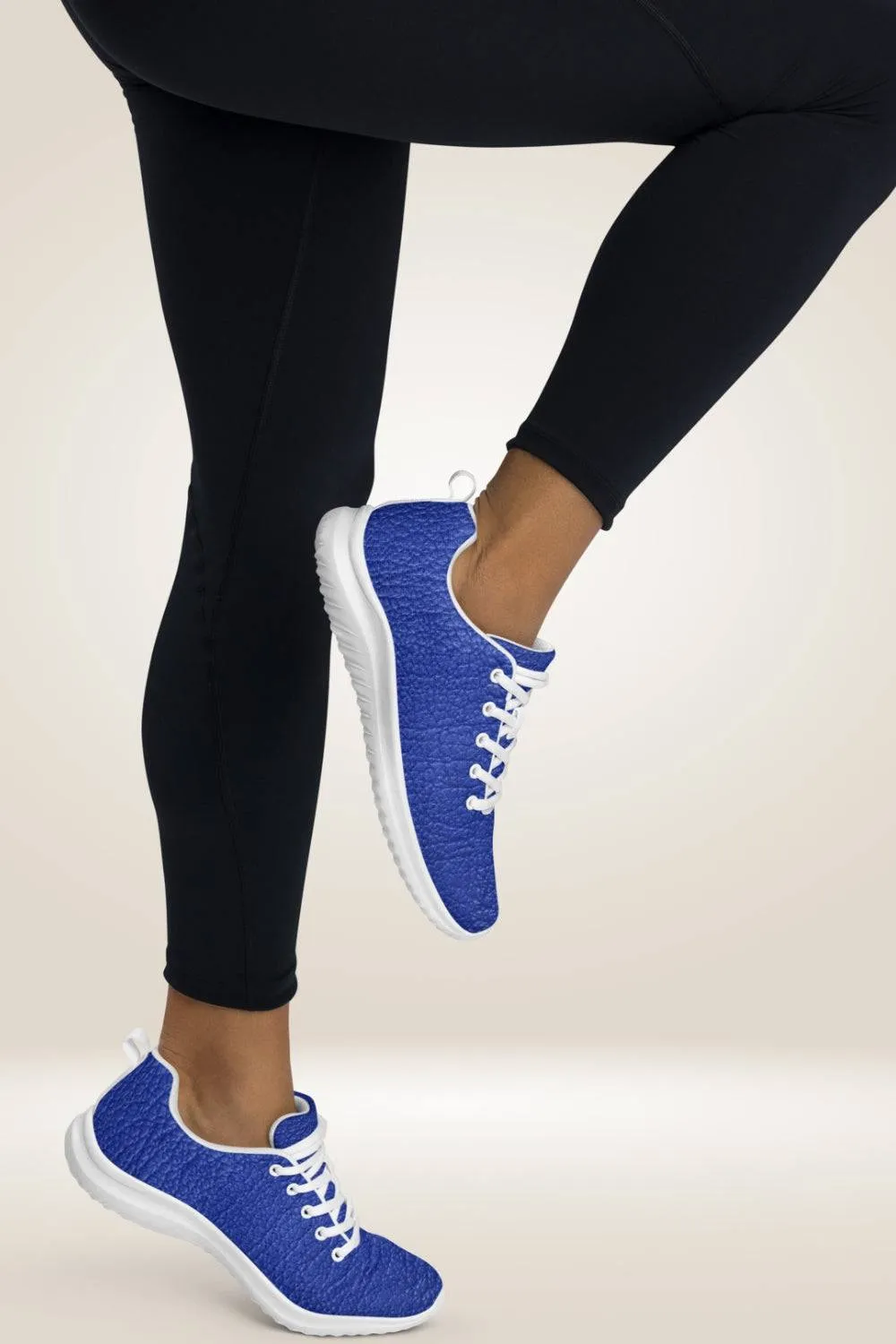 TGC Boutique Leather Print Lace Up Blue Sneakers