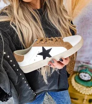 The Brady Star Accented Leather Slip On Sneakers