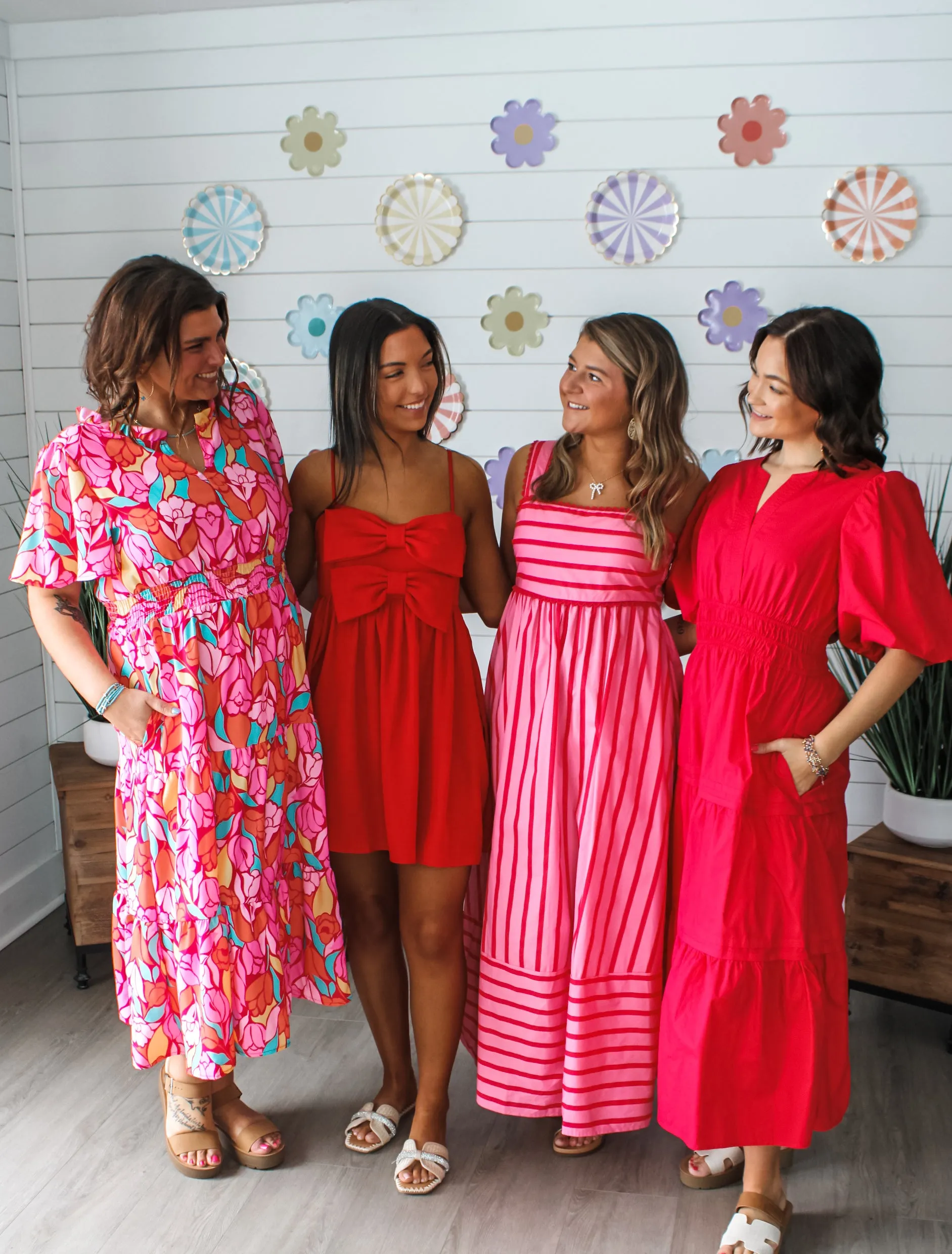 Tulip Treasures Ruffle Midi • Red Floral