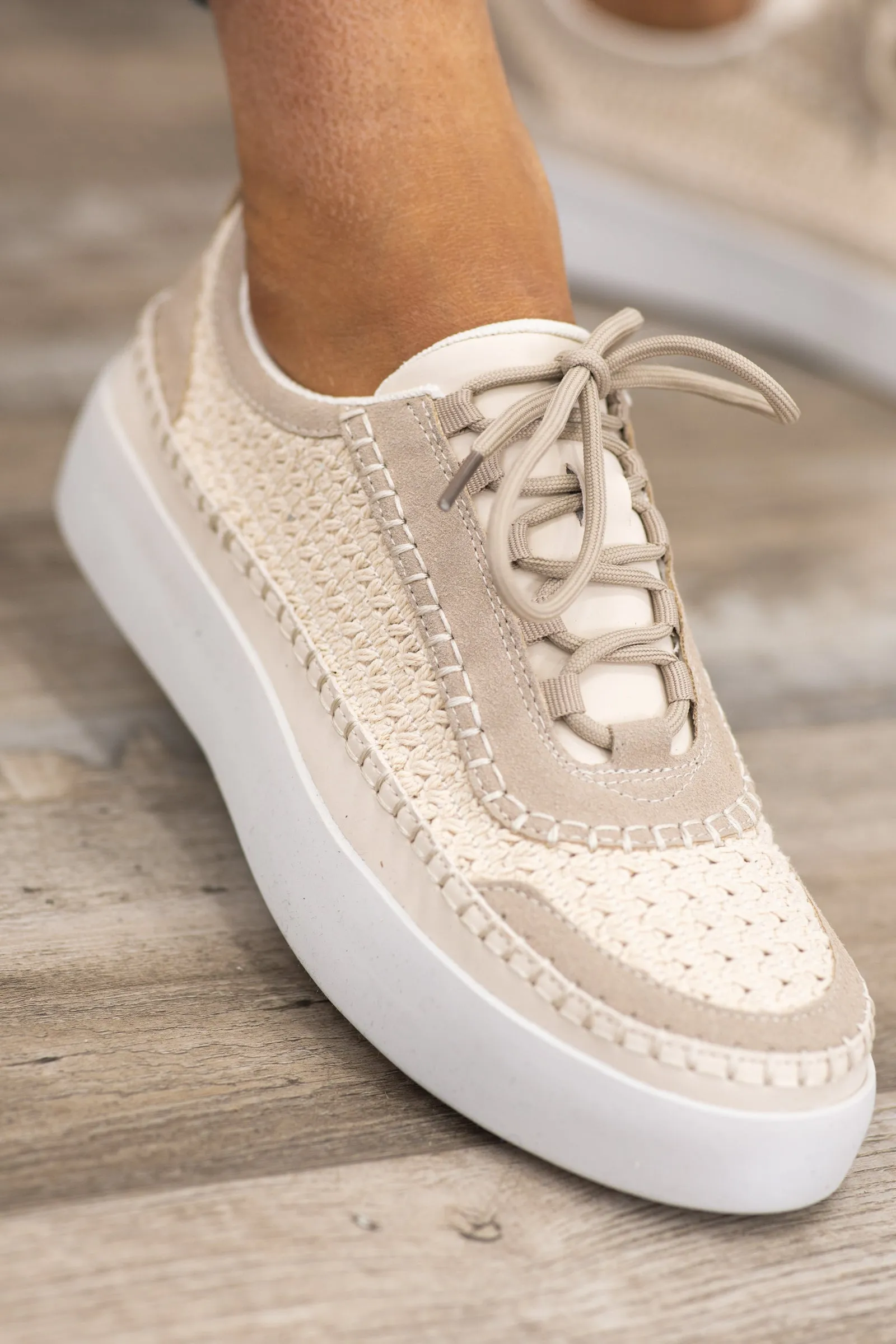 Tweed Textured Platform Sneakers