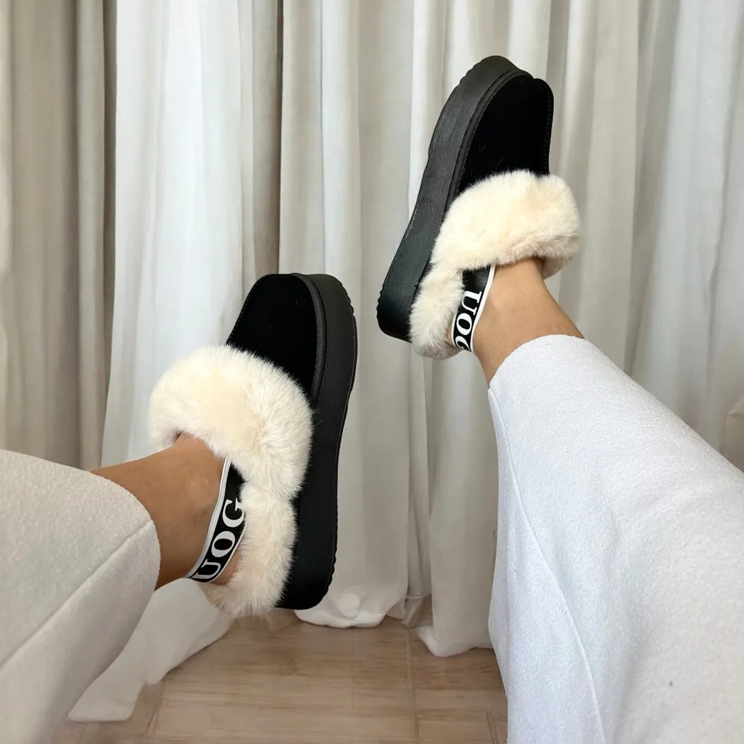 Uog Cozy Plush Fur-Lined Slippers