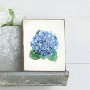 Watercolor Hydrangea Decorative Wooden Block