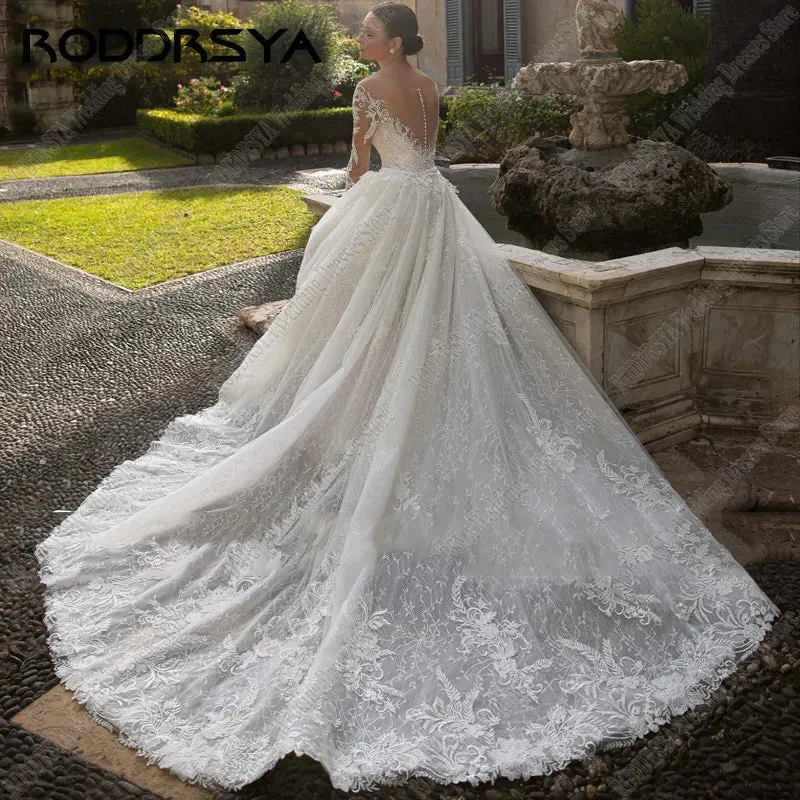 Wedding Guest Dresses: Mermaid Wedding Dress Elegant Long Sleeve Tulle Bridal Gowns