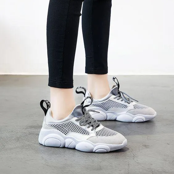 Women's Cute Comfortable Low Cut Mesh Sneaker Shoes