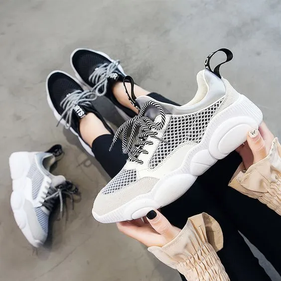 Women's Cute Comfortable Low Cut Mesh Sneaker Shoes