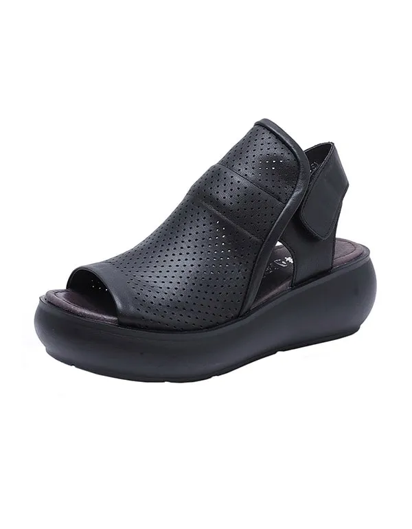 Women's Retro Hollow Wedge Sandals Slingback